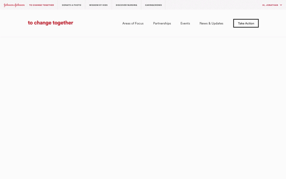 Animated Johnson & Johnson digital navigation system