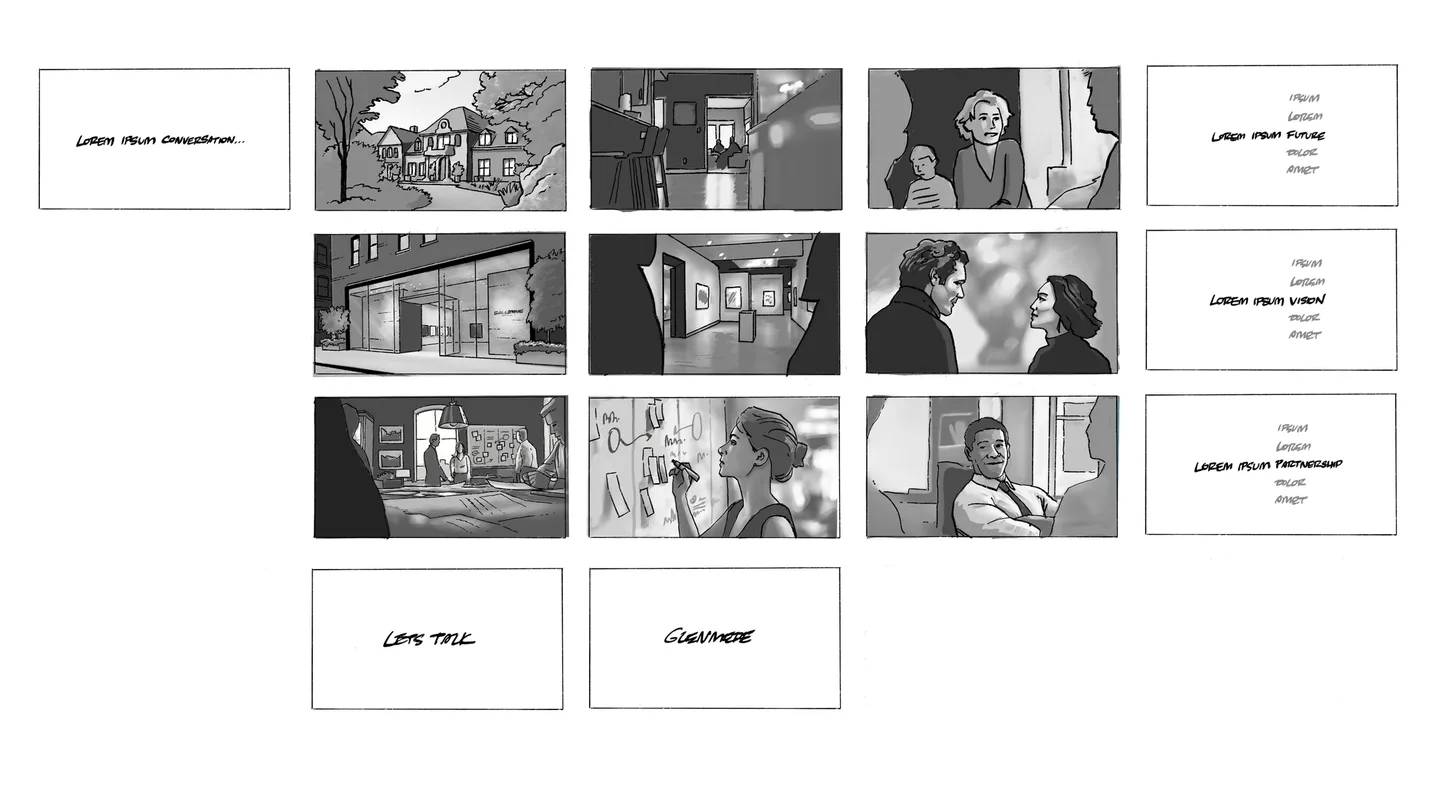 Glenmede storyboard sequence