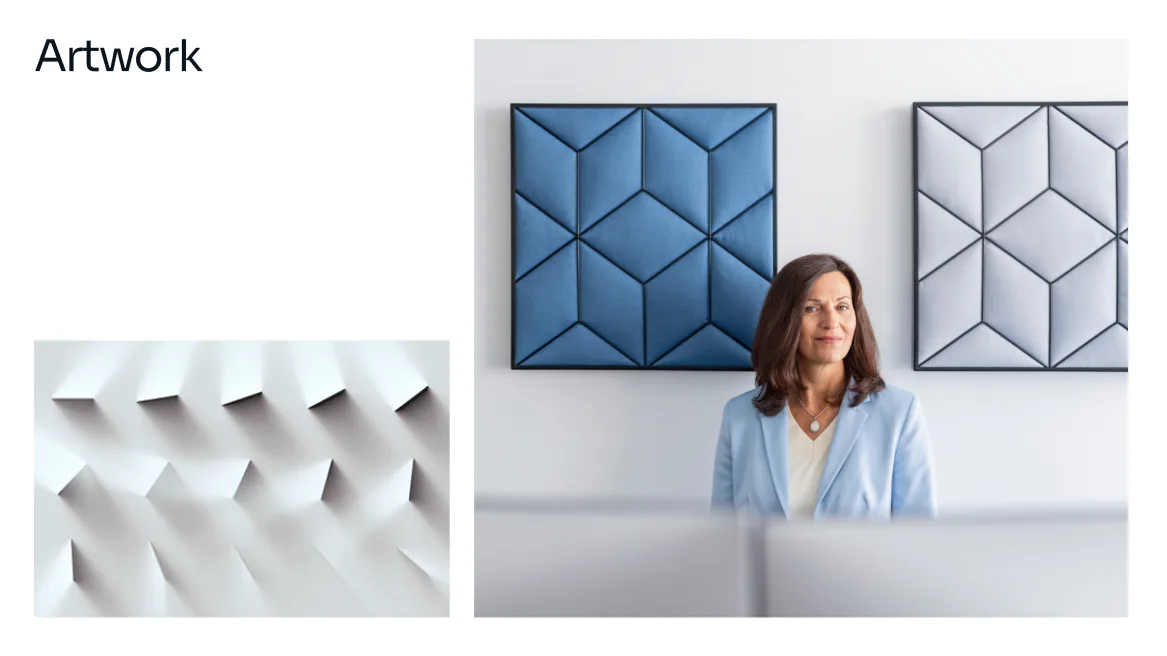 Holland & Knight portrait photography paired with geometric artwork