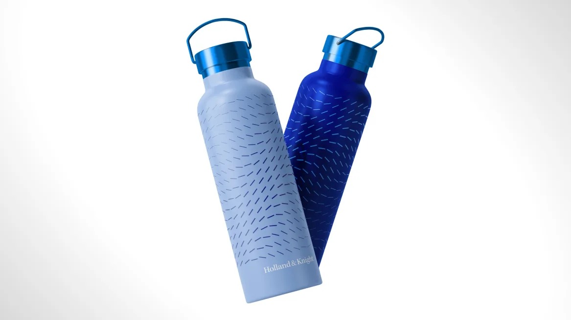 Holland & Knight branded water bottles