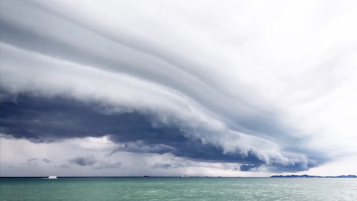 Storm system over water used in an IBM resilience and operations story
