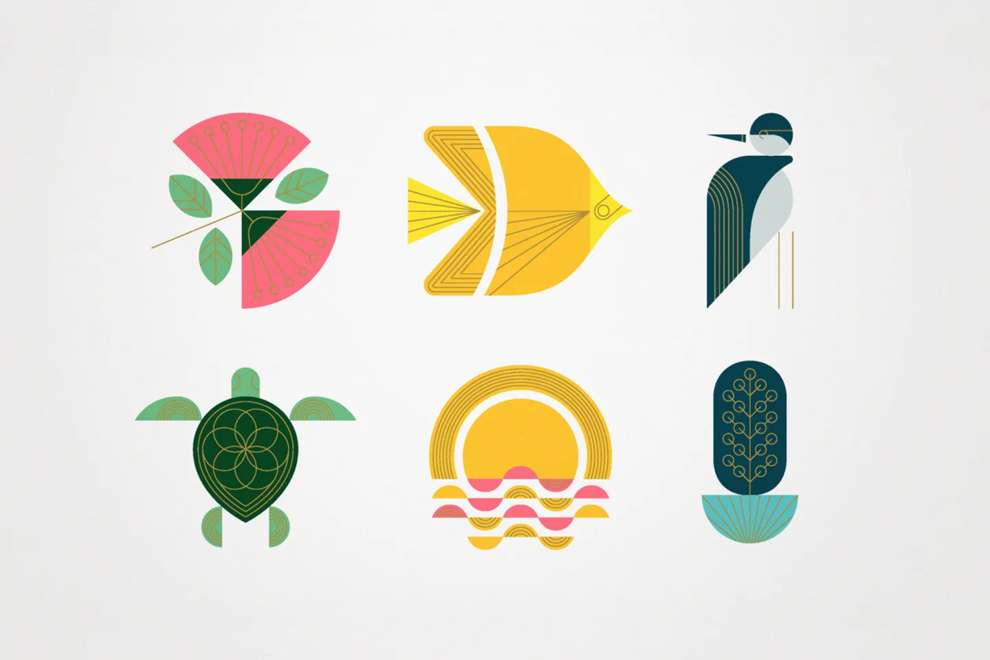 Hawaii-inspired illustration set for Best of IBM