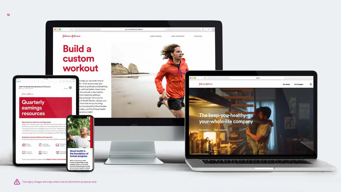 Johnson & Johnson digital experiences shown across devices