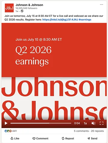 Johnson & Johnson rebranded social card
