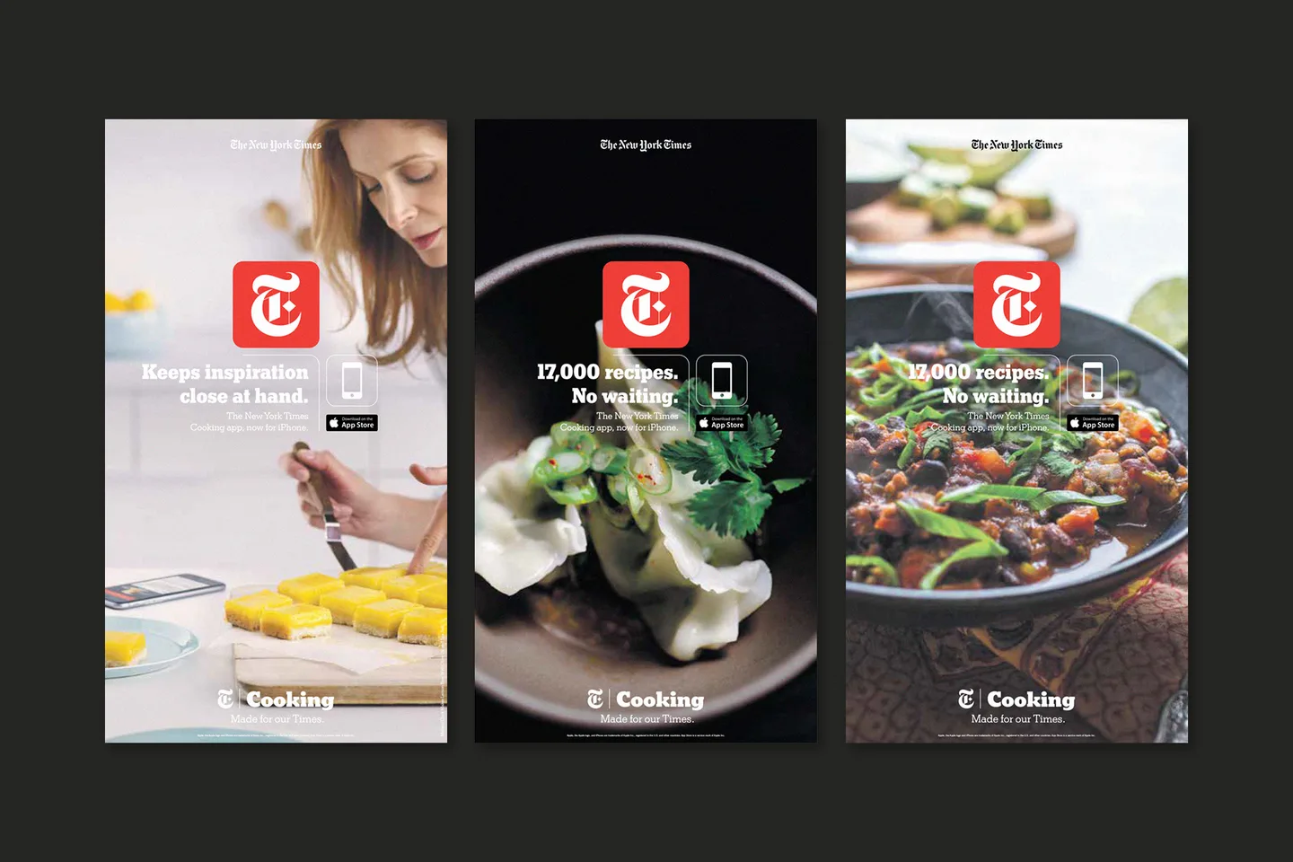 New York Times Cooking app campaign