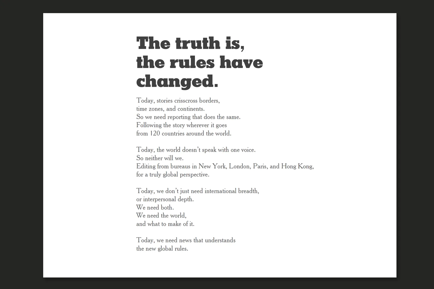 International New York Times campaign image