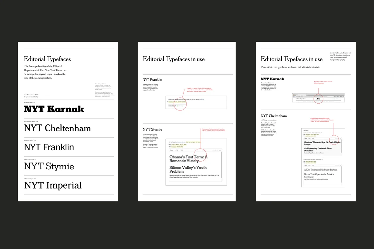 New York Times brand standards editorial typefaces