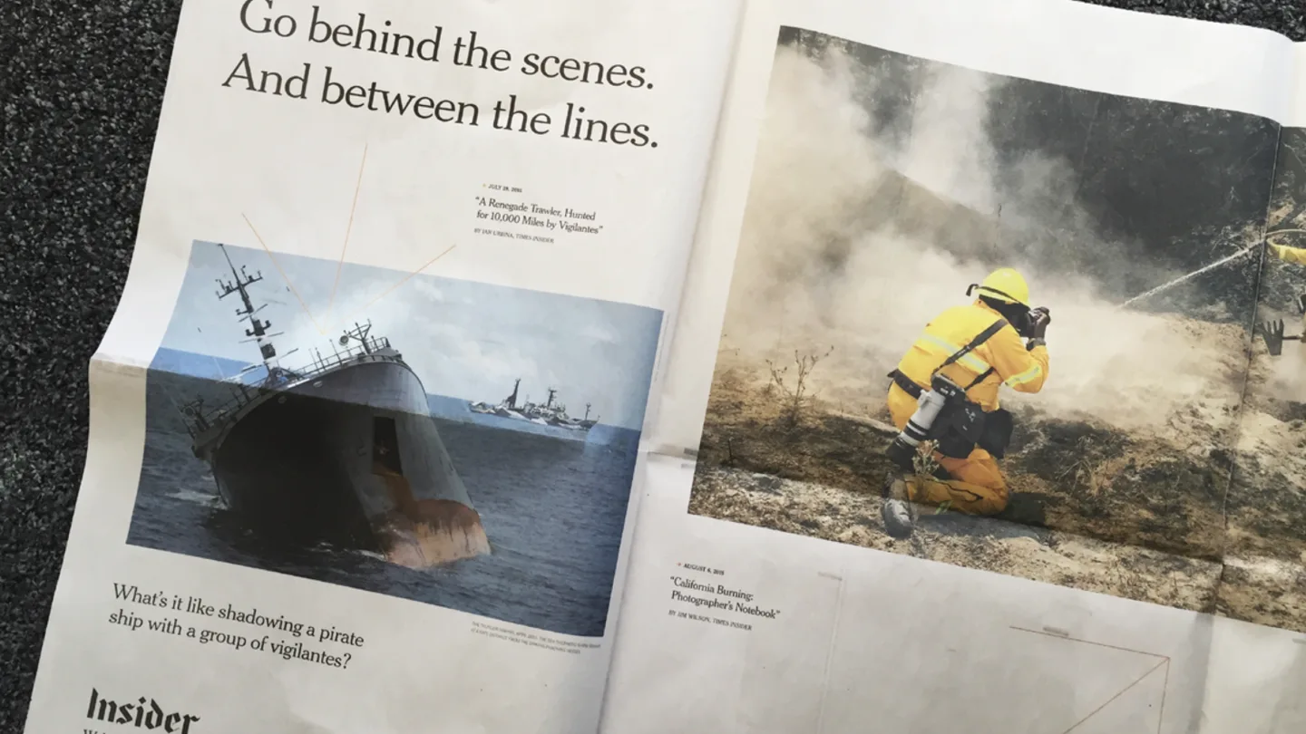 NYT Insider campaign foldout