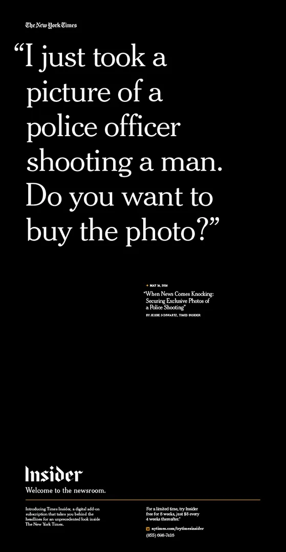 NYT Insider launch quote poster