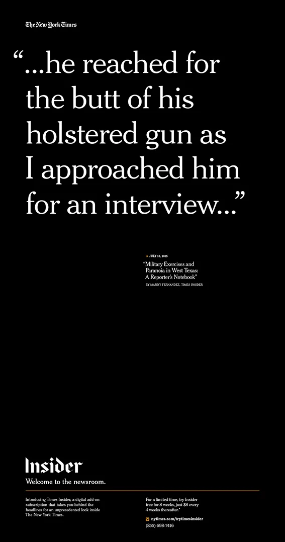 NYT Insider launch quote poster
