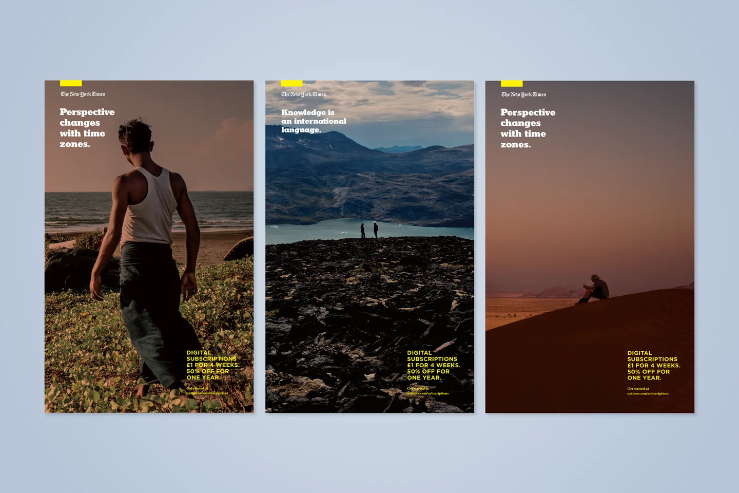International New York Times print campaign built around global perspective
