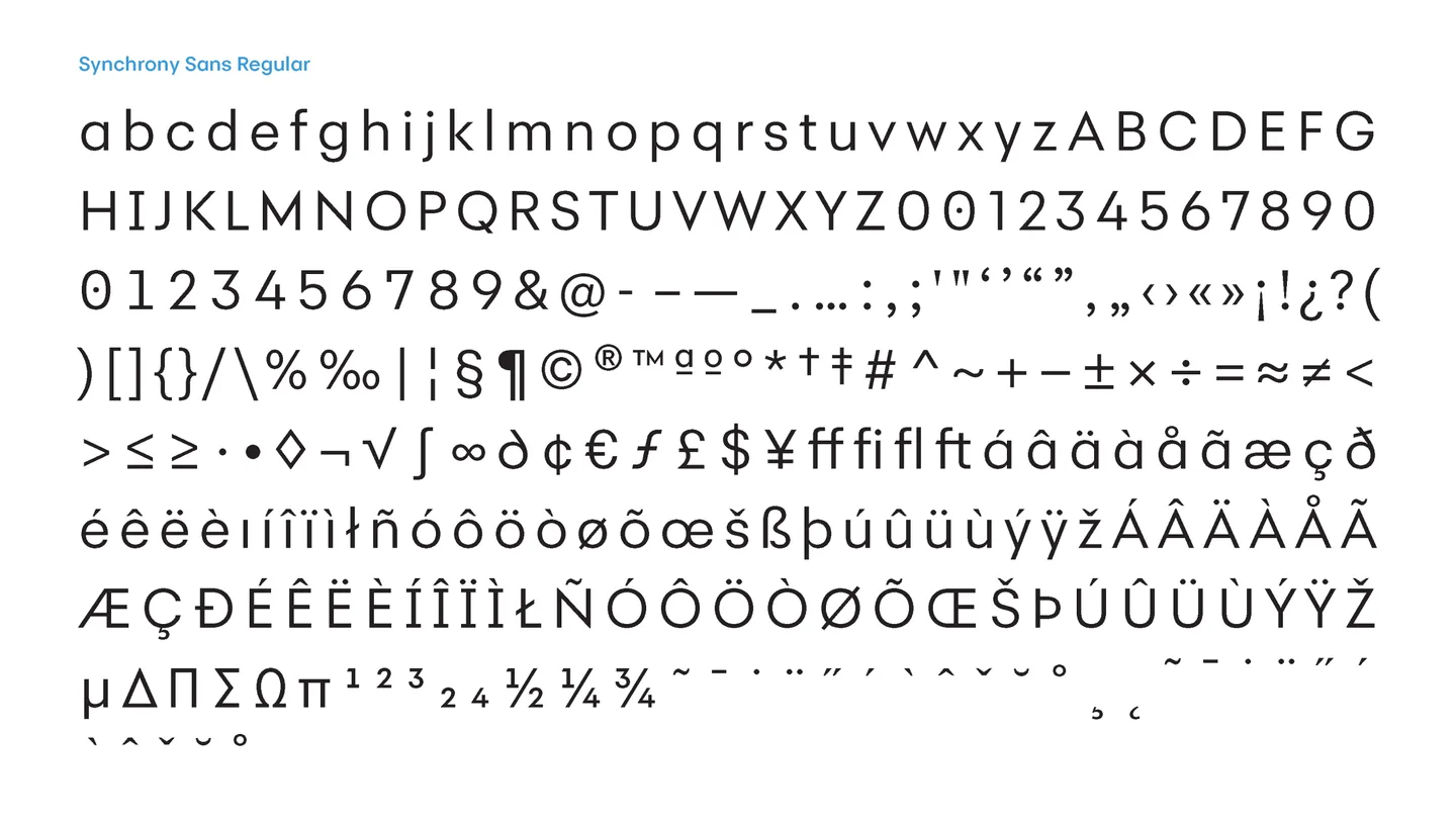 Synchrony Sans type specimen