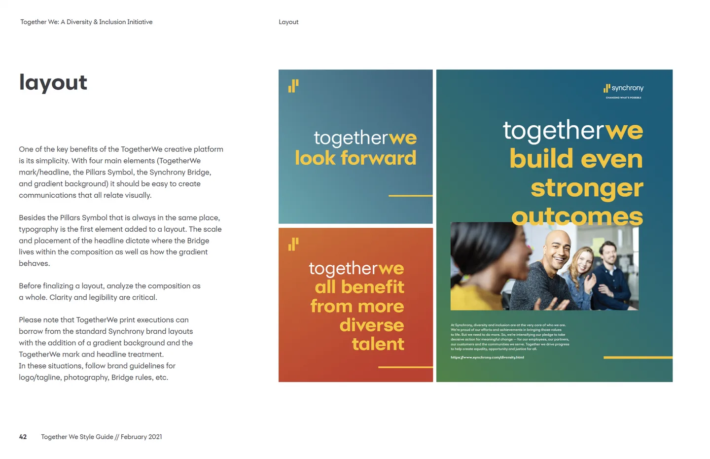 TogetherWe layout guidance and diversity and inclusion campaign applications